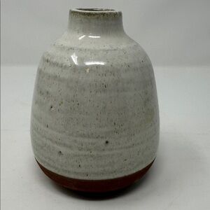 Elegant Ceramic Vase - White and Rust Brown Never Used 5 x 4 “ Decor